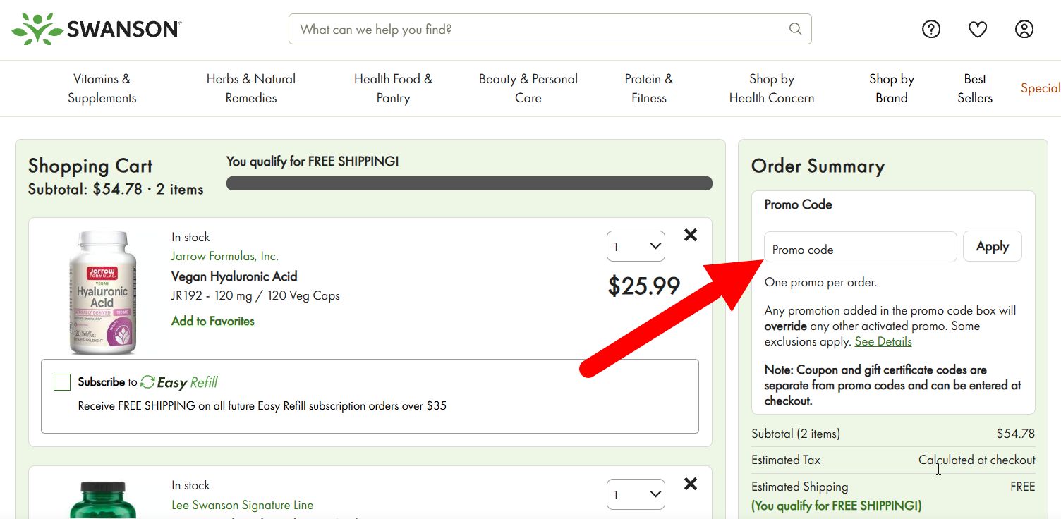 “Swanson Promo Code”